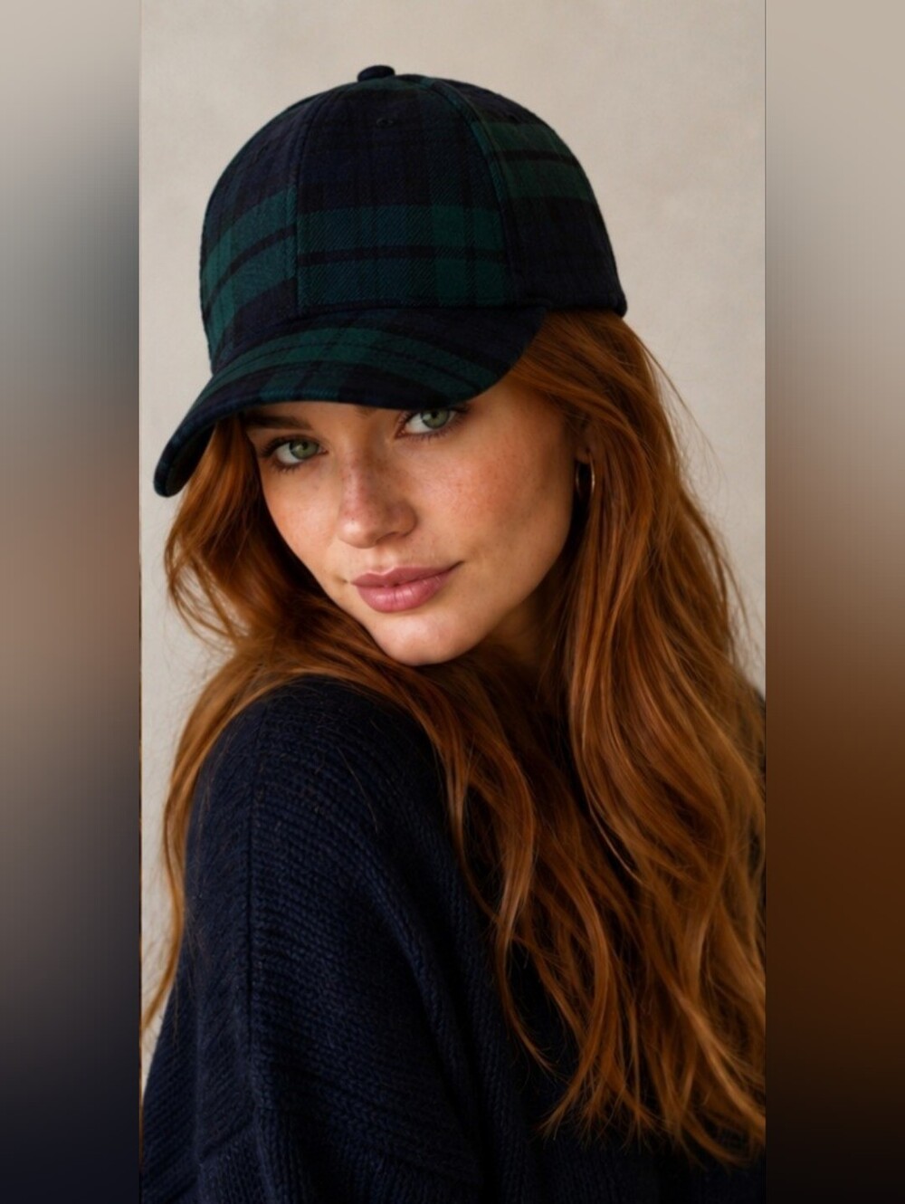 Goodfellow & Co Green & Blue Blackwatch Plaid Baseball Cap Hat